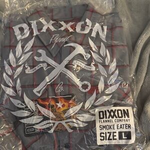 DIXXON Smoke Eater Flannel Shirt - Gray and Red